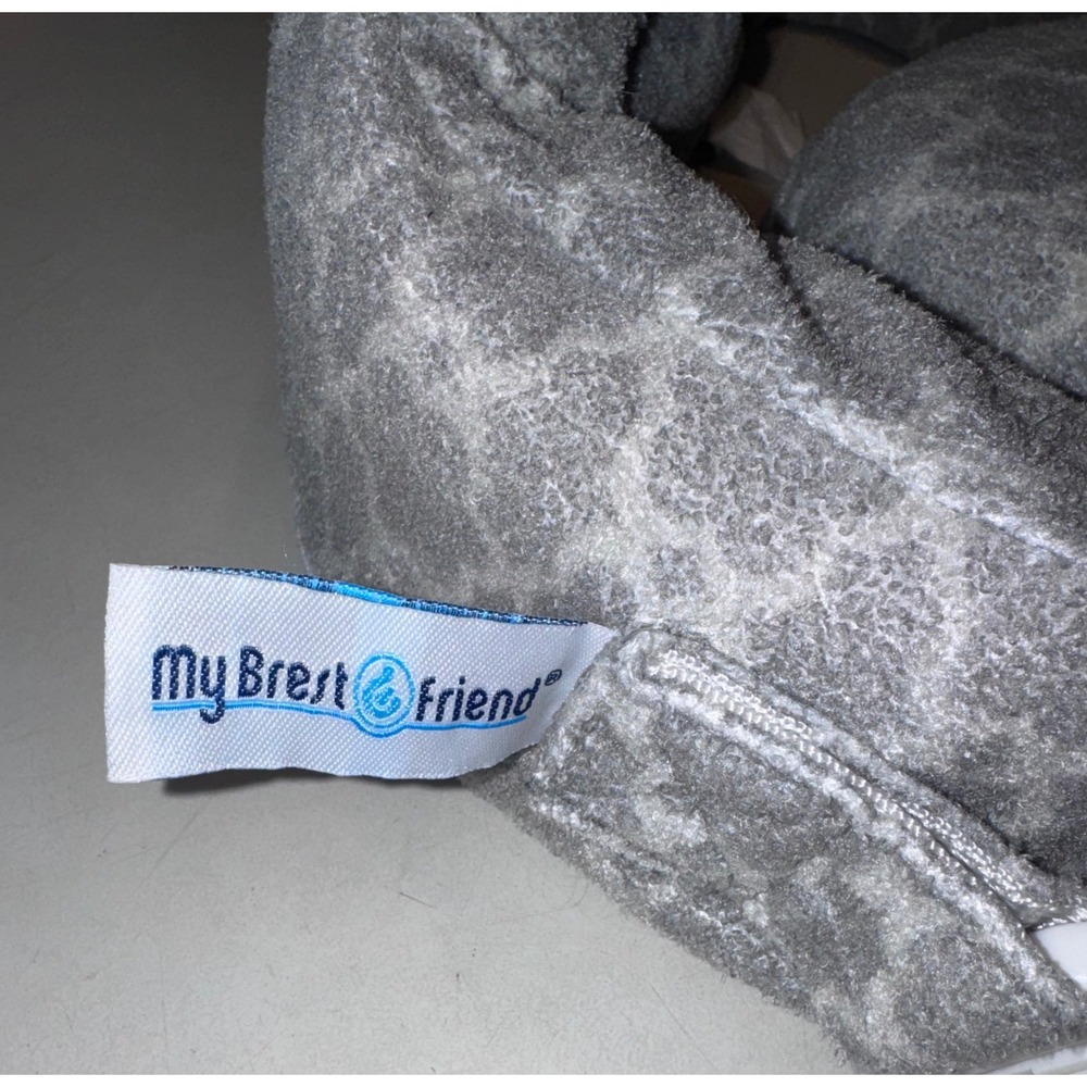 My Brest Friend Nursing Pillow Gray White Quatrefoil Adjustable Wrap Around